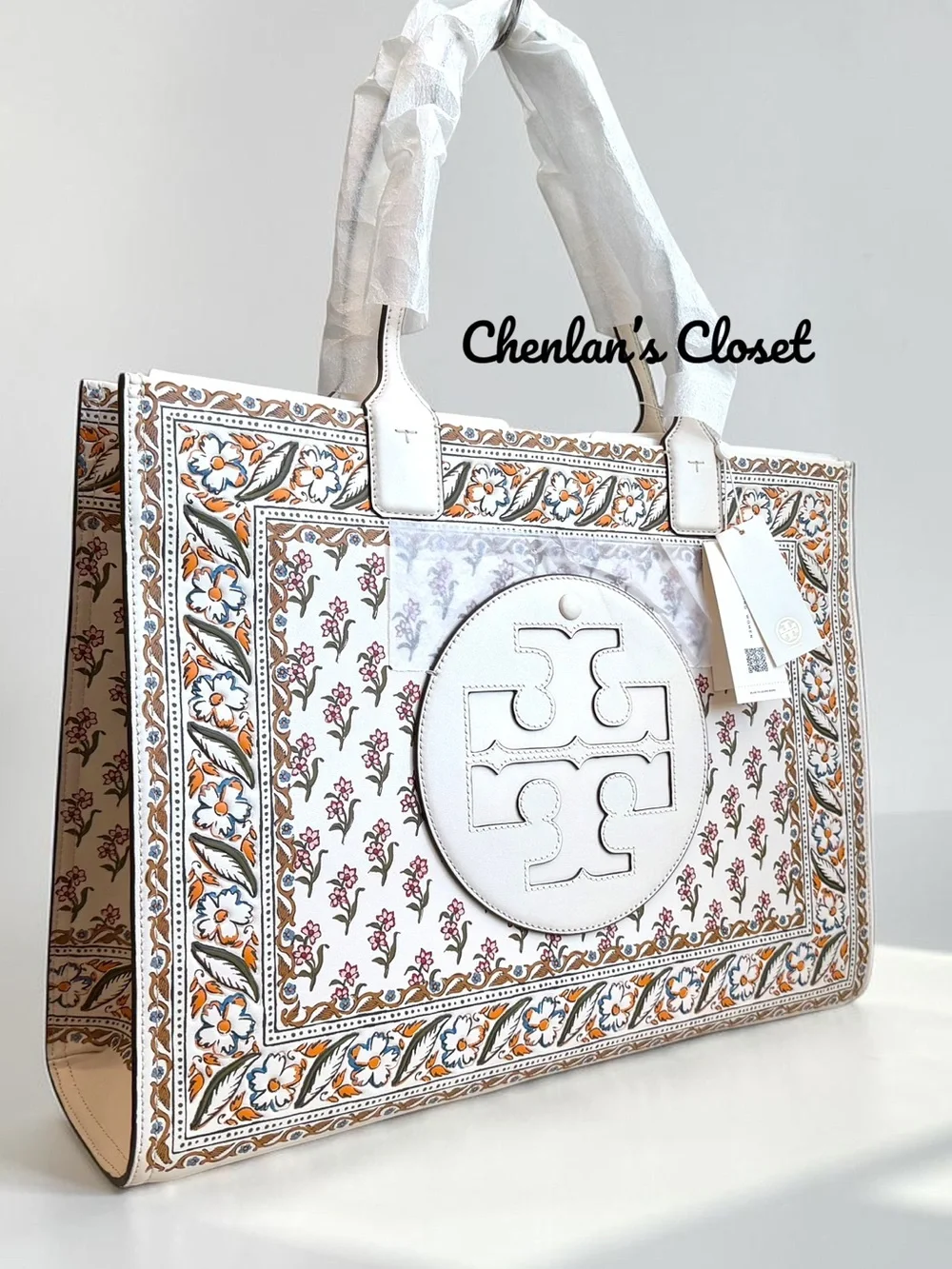 NWT Tory Burch Large Ella Printed Leather Tote